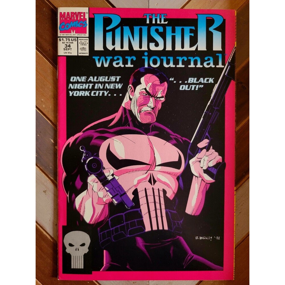 Punisher: War Journal #34 (Marvel 1991) Blackout! Battling Drugs & Racism! (6.0)